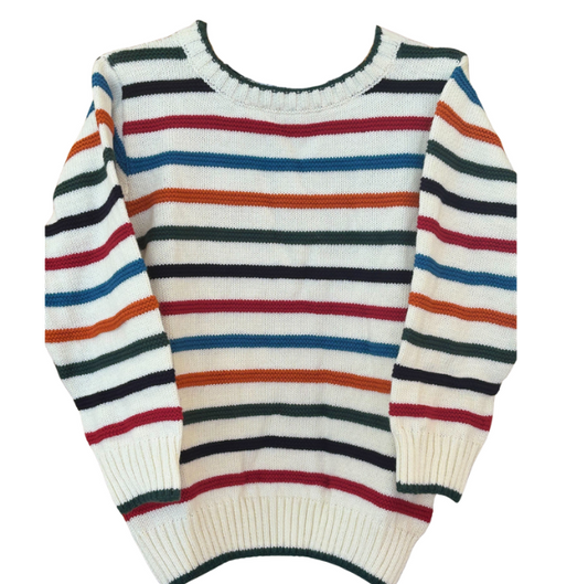 Florence Eiseman: Raised Strip Sweater - CRM