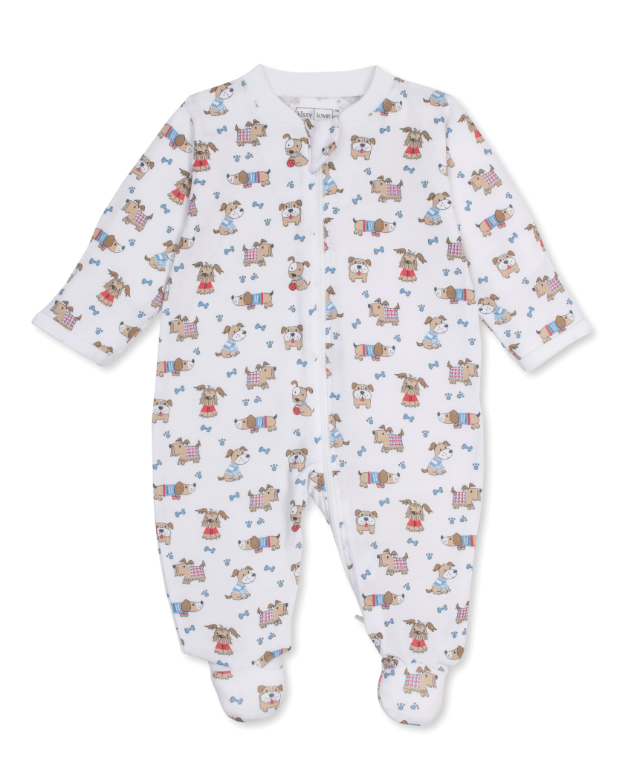 Kissy Kissy Footie with Zip Print