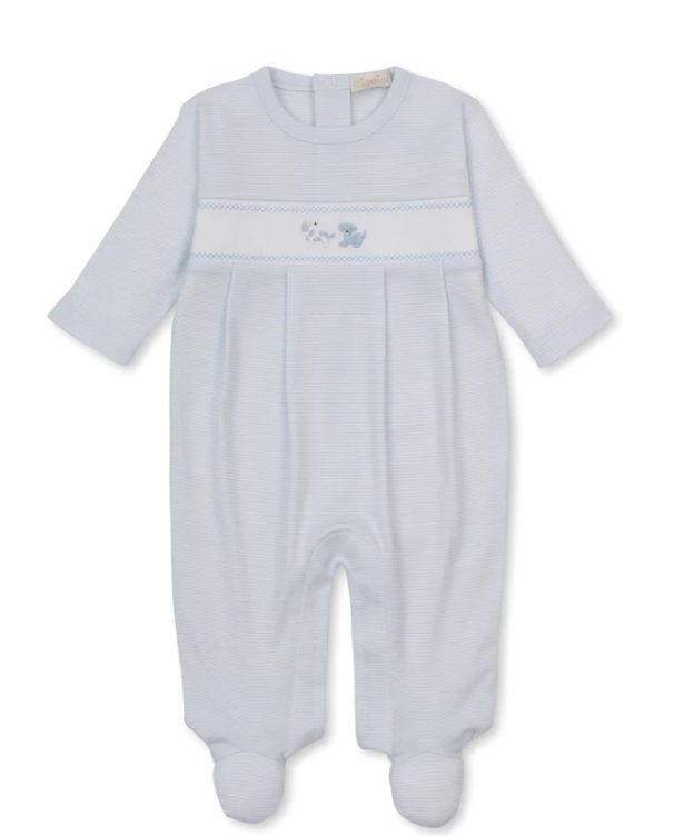 Kissy Kissy Footie with Hand Embroidery in Puppy Paws