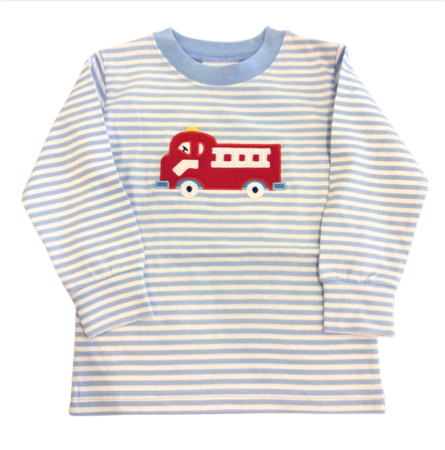 Little English: Applique Firetruck Tee Shirt