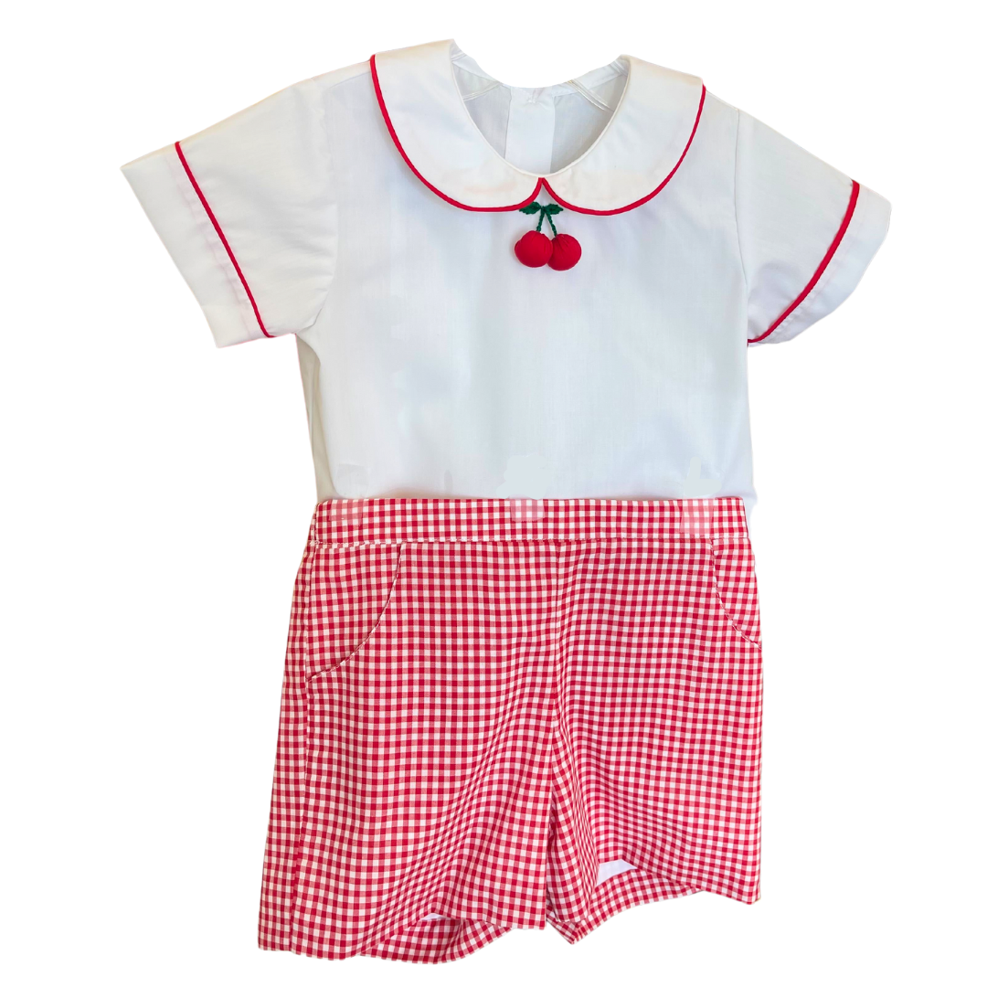 Logan Shorts in Red Gingham