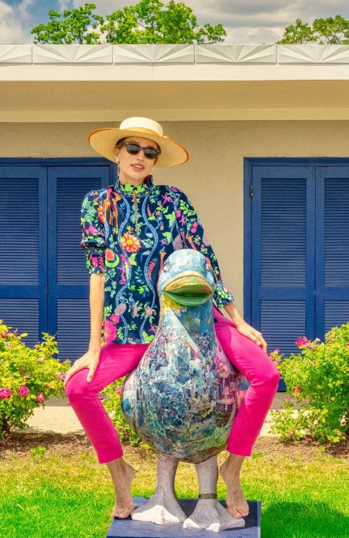 Gretchen Scott: Ruffleneck Tunic - Jungle Symphony