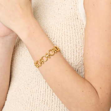 Julie Vos: Link Bracelet - Bamboo  - GLD