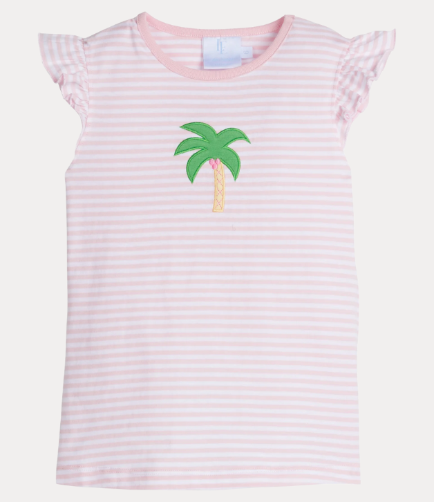 Little English Applique Tilly Tank with Palm Tree