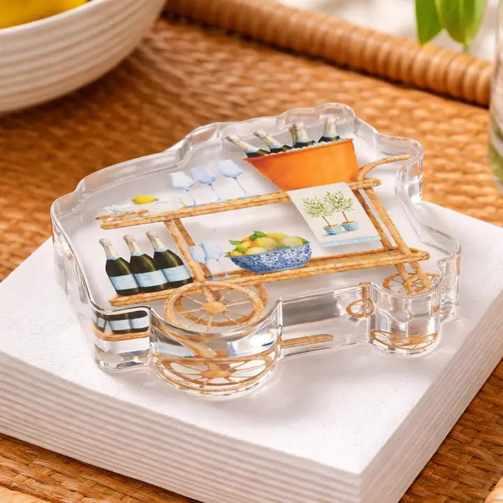 Maven Home Acrylic Napkin Weight in Bar Cart