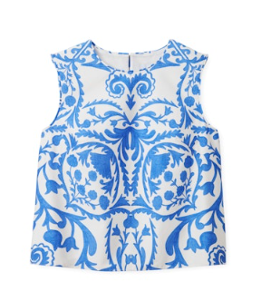 Cartolina Linda Shell Top in Faraway Provence Blue