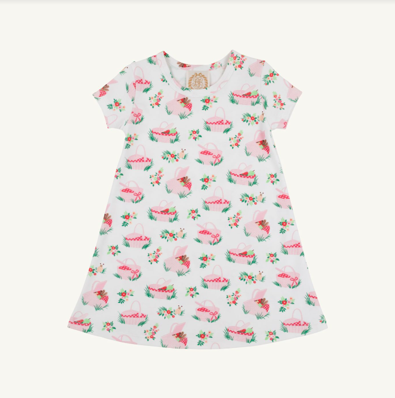 The Beaufort Bonnet Company Short Sleeve Polly Play Dress in Pink Picnic Pack