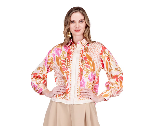 Jade: Floral Scarf Oversized Top