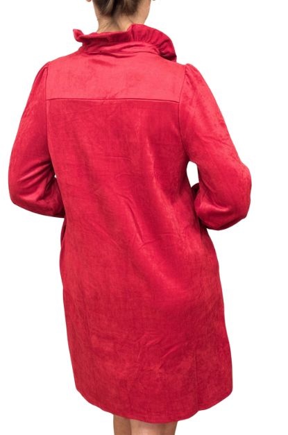 JOH: Suede Anthony Dress- RED