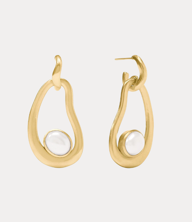 Julie Vos Wave Statement Earring in Turquoise