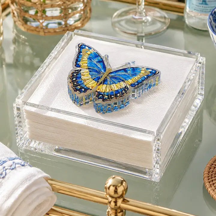Maven Home Acrylic Napkin Weight in Butterfly Blues