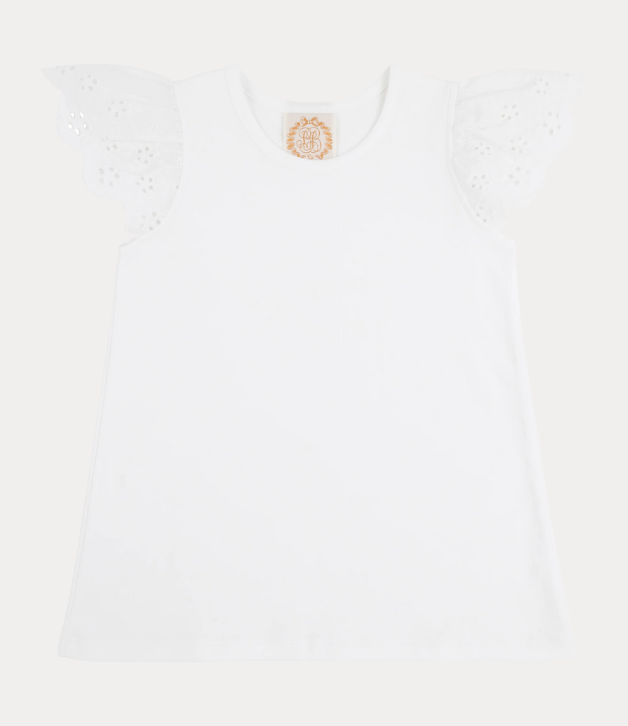 TBBC Ellen's Eyelet Top in Worth Avenue White