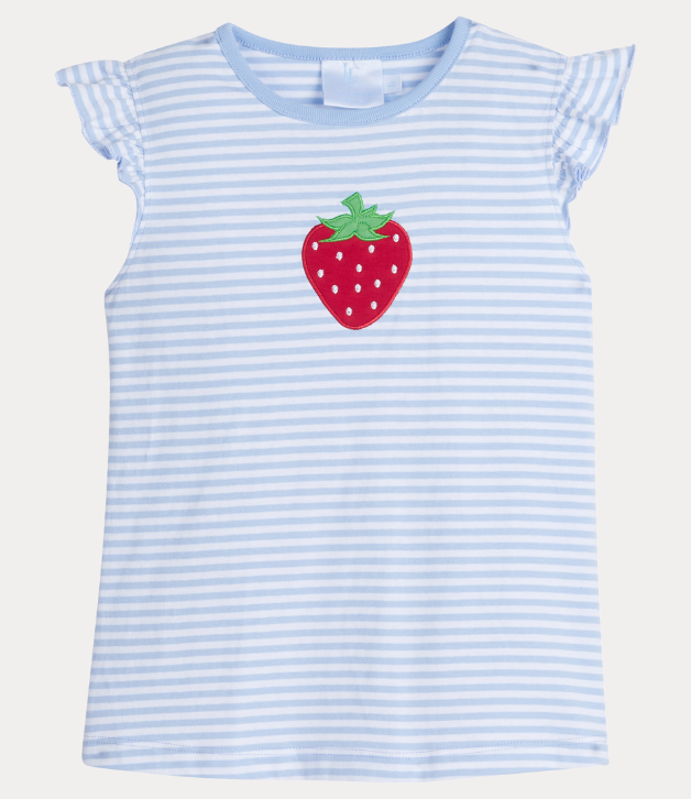 Little English Tilly Tank with Strawberry Applique