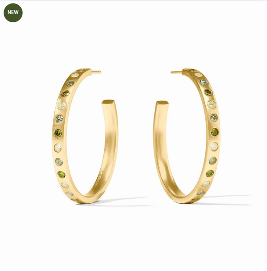 Julie Vos:  Hoop Earring - Rainbow- GRN- L