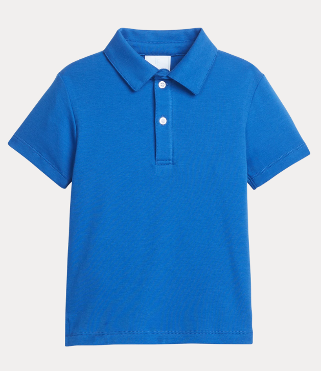 Little English Short Sleeve Polo in Royal Blue