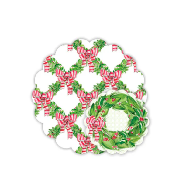 Rosanne Beck:  Doily set - Red Christmas poinsettia