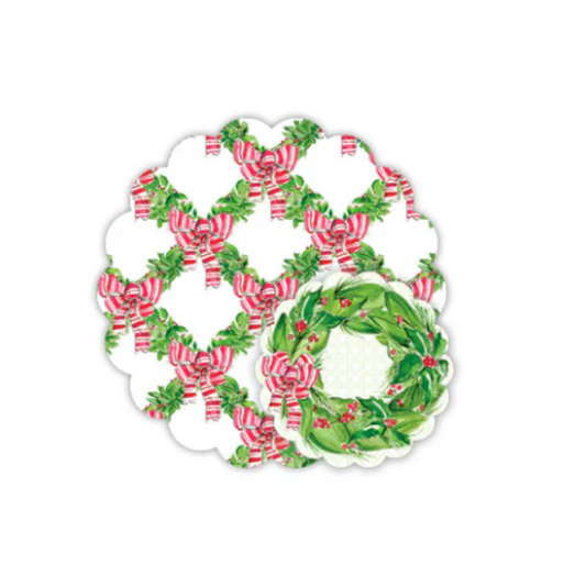 Rosanne Beck:  Doily set - Red Christmas poinsettia