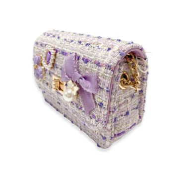 Doe a Dear: Floral Brooch Tweed Purse