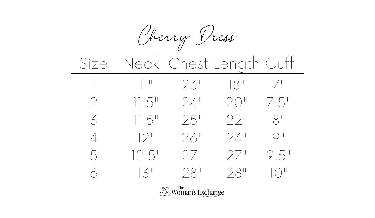 The Cherry Dress in White Corduroy with Light Pink Gingham Cherries