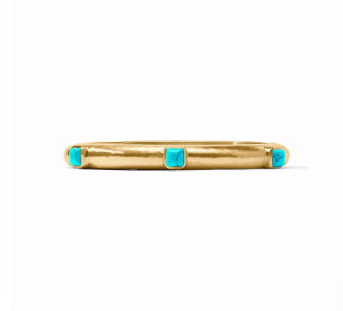 Julie Vos: Hinge Bangle - Catalina - GLD/TRQ