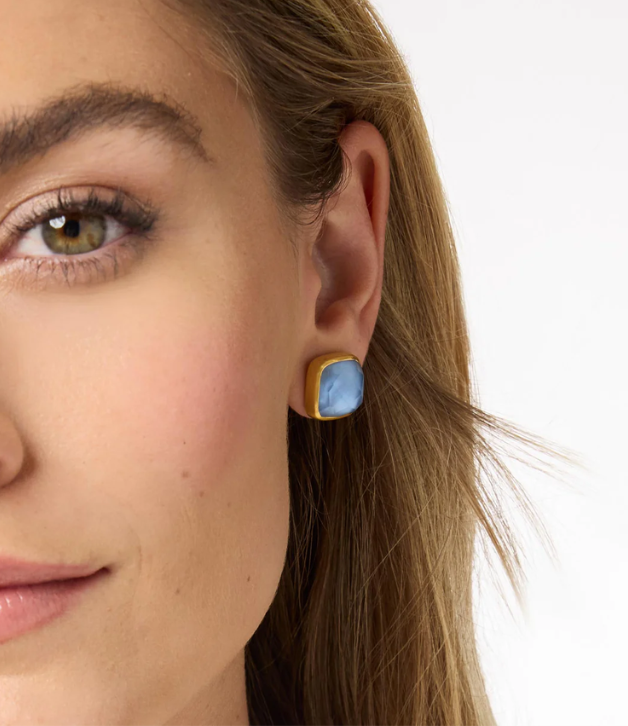 Julie Vos Catalina Gold Stud in Clear Crystal