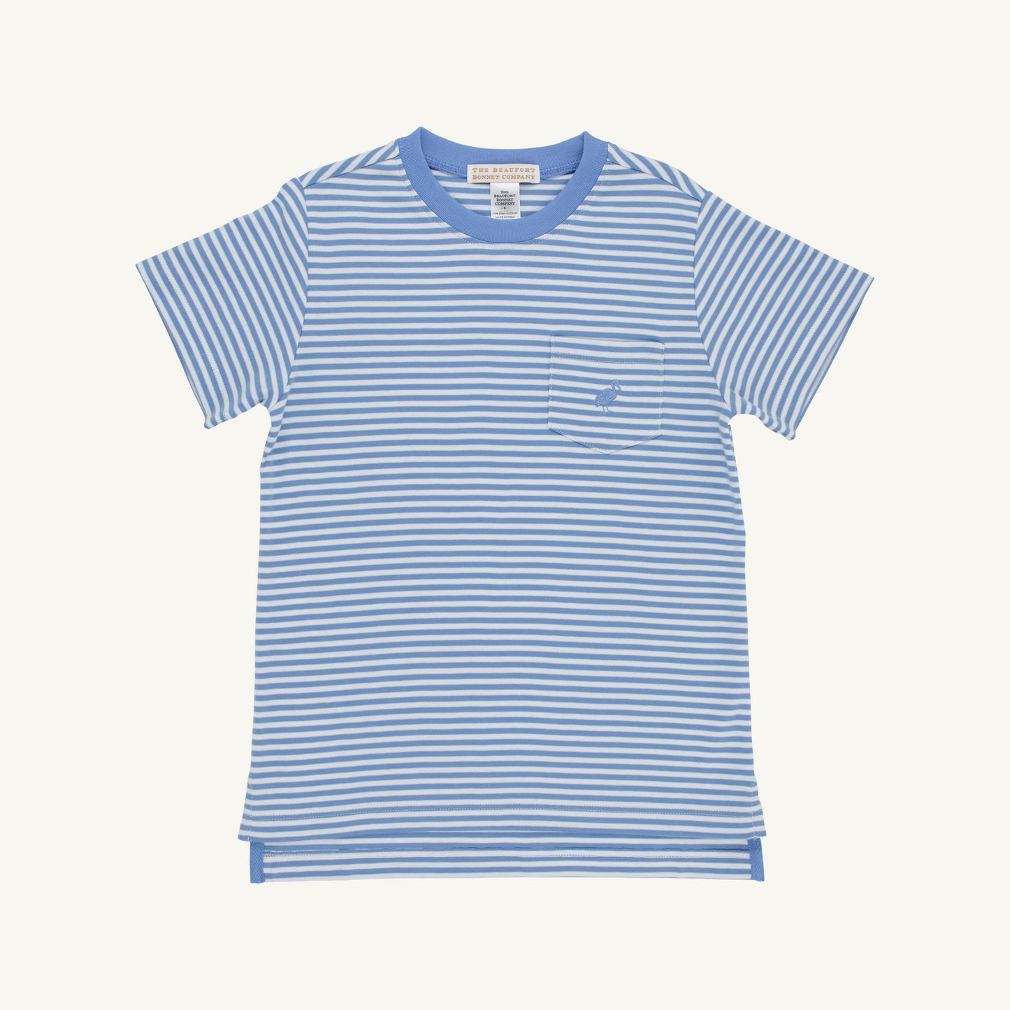 The Beaufort Bonnet Company Carter Crewneck in Sunrise Blvd Blue Stripe