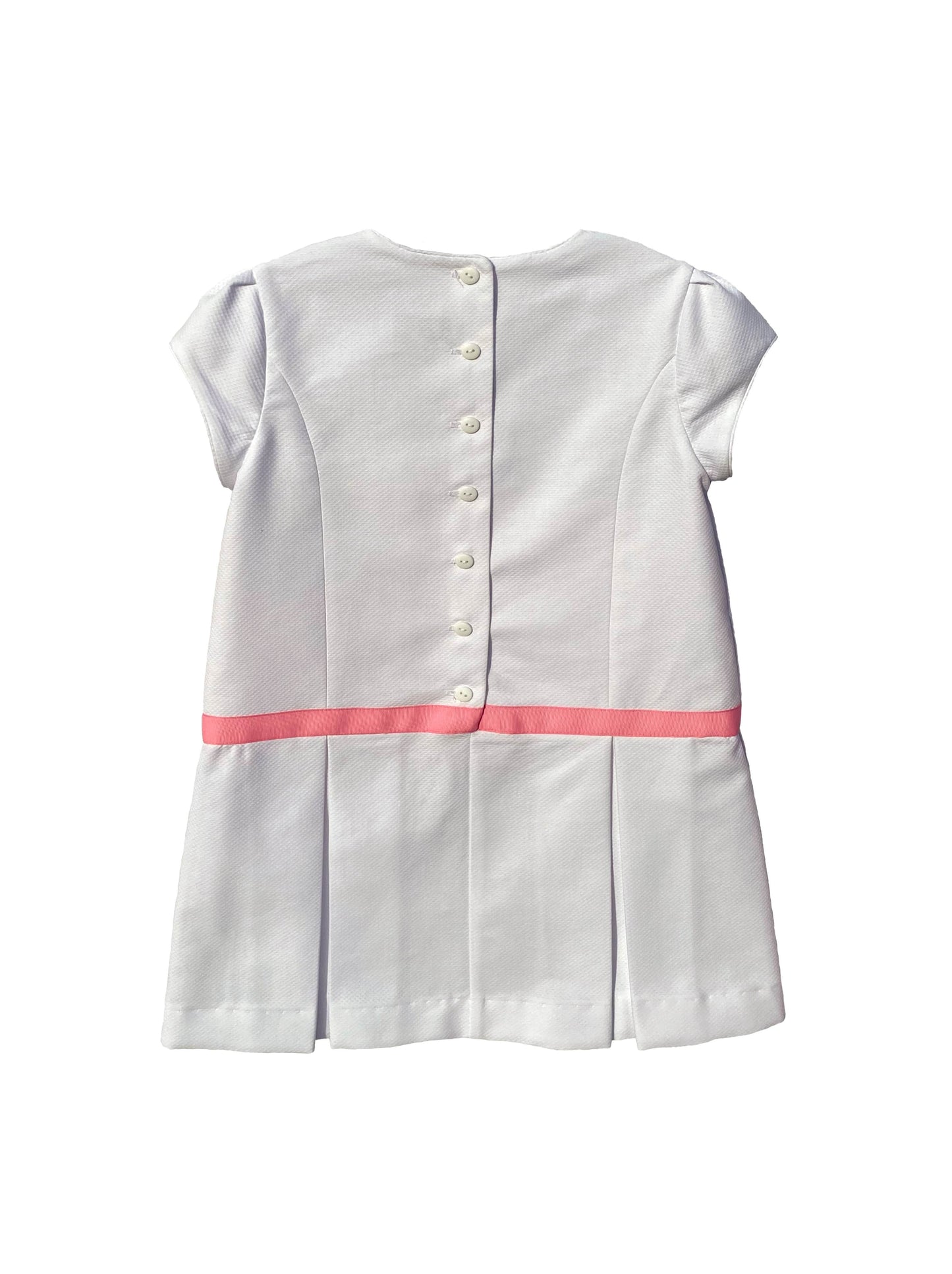 Molly Dress in White Birdseye Pique