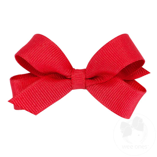 Wee Ones Tiny Classic Grosgrain Bow in Red