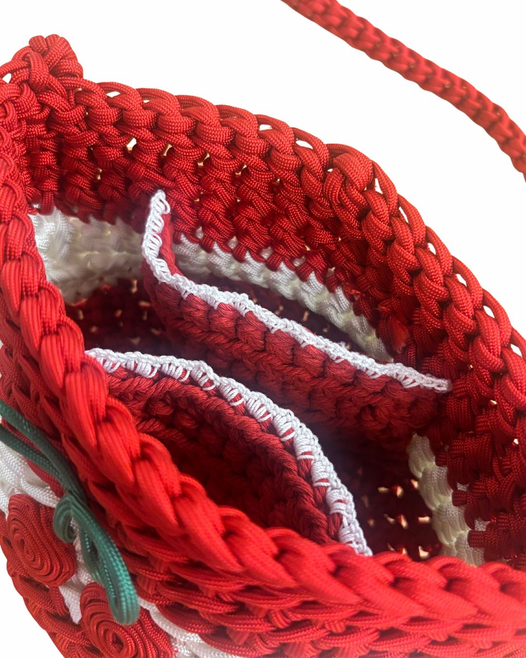 CROCHET CORD CHERRY PURSE