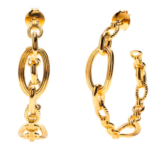 Capucine de Wulf Monique Chain Hoop Earrings in Gold