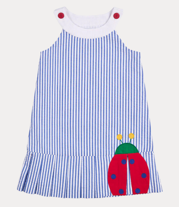 Florence Eiseman Seersucker Dress With Ladybug
