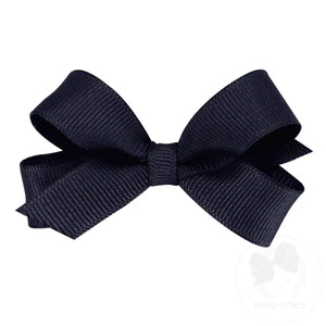 Wee Ones Tiny Classic Grosgrain Bow in Navy