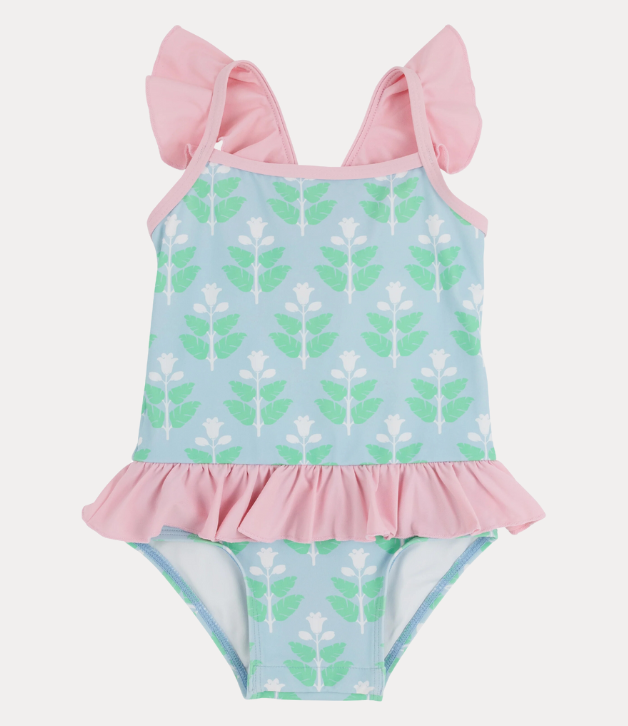 TBBC St. Lucia Swimsuit in Hanover Hand Block with Palm Beach Pink