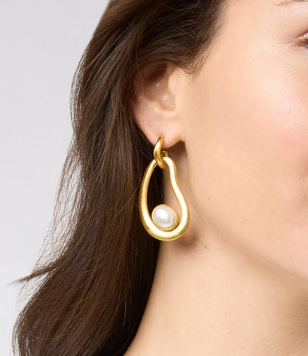 Julie Vos Wave Statement Earring in Turquoise