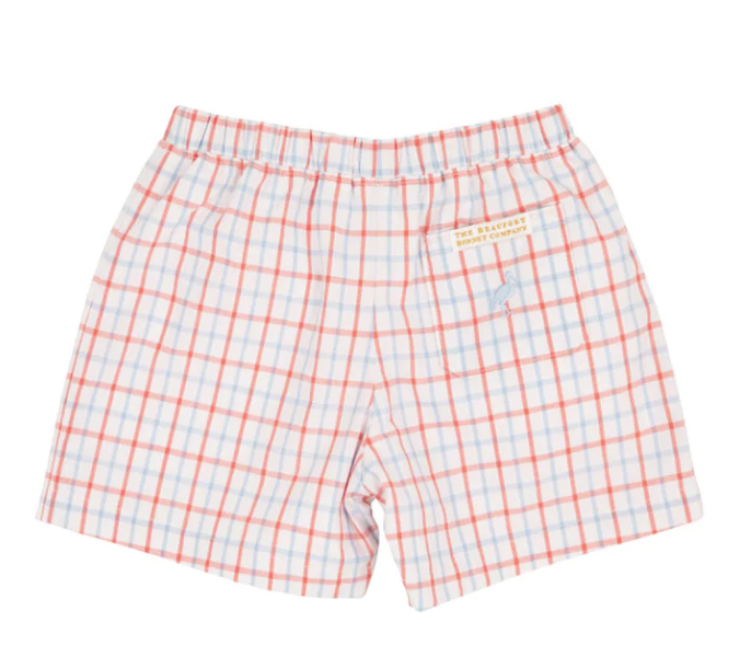 TBBC Shelton Shorts in Coral Chandler Check