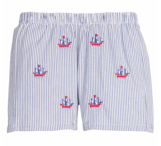 Little English Embroidered Basic Short in Pirate Ship