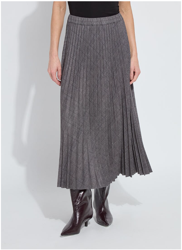 Lysse:  Ponte Pleated Midi Skirt - Pierra