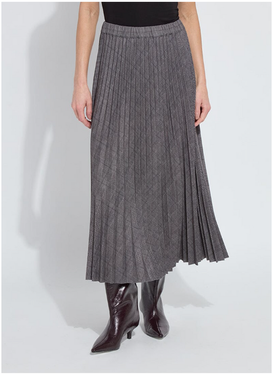 Lysse:  Ponte Pleated Midi Skirt - Pierra