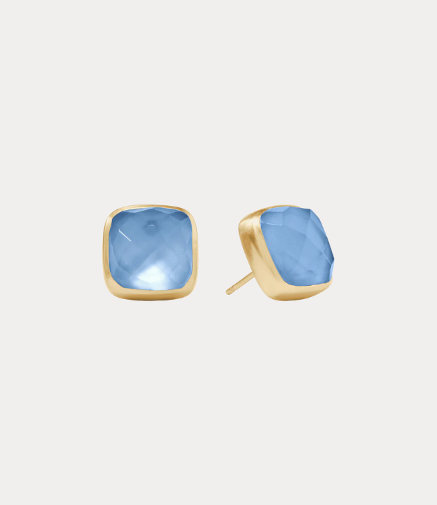 Julie Vos Catalina Stud Chalcedony Blue