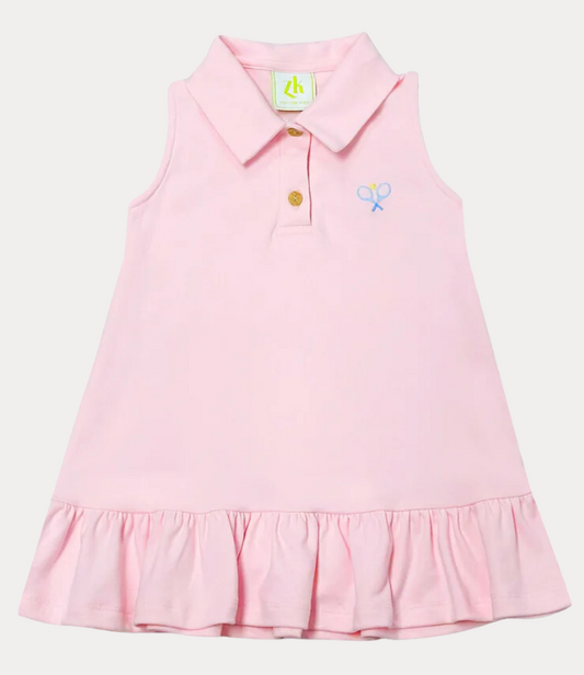 Zuccini Kids Adeline Dress in Pink with Tennis