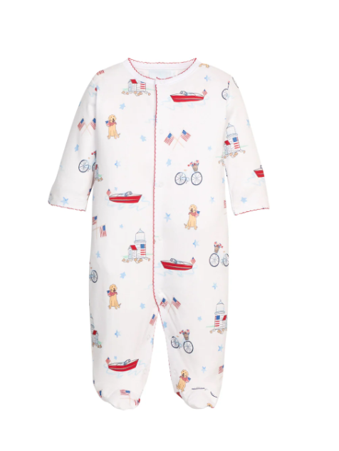 Little English Printed Footie in Coastal Summer