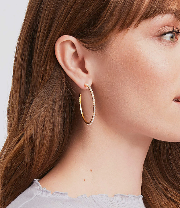 Julie Vos Juliet Pearl Hoop in Small