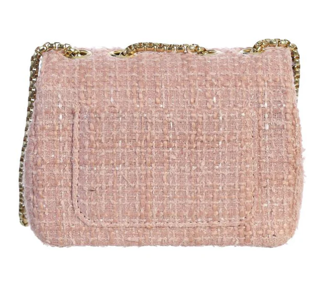 Dear Ellie Pink Tweed Purse with Bow