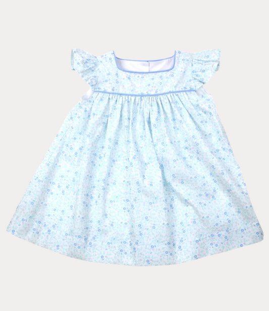 Funtasia Too Aqua Floral Flutter Sleeve Float Dress
