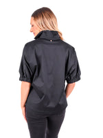 Load image into Gallery viewer, Emily McCarthy Poppy Top in Black Cotton Poplin
