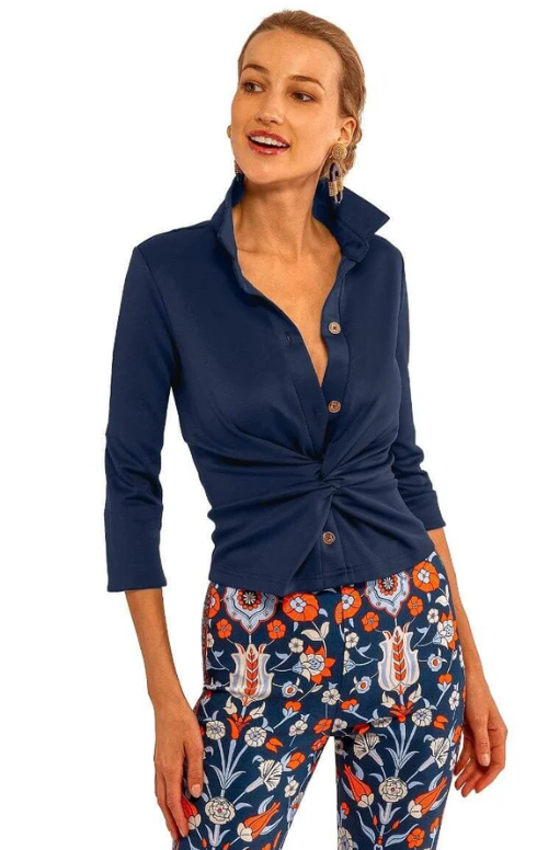 Gretchen Scott: Jersey Twist & Shout Top - Solid