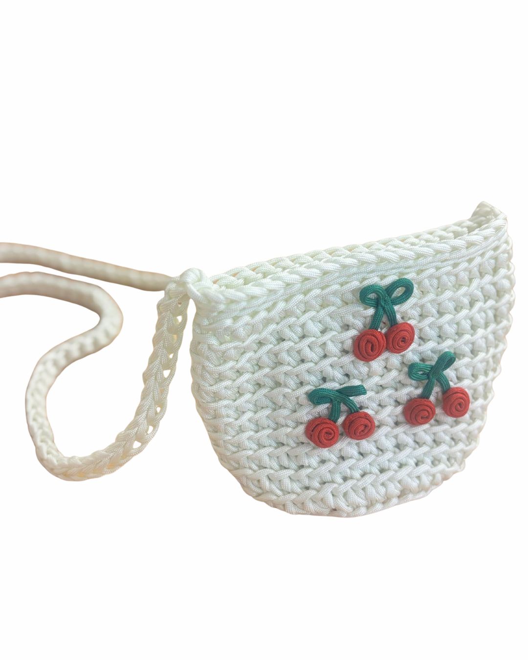 CROCHET CORD CHERRY PURSE