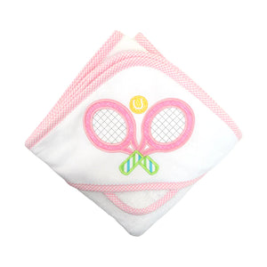 3 Martha's Tennis Hooded Towel Set in Pink