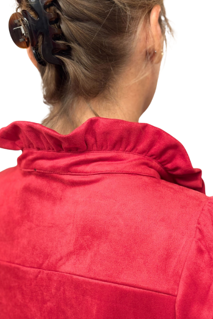 JOH: Suede Anthony Dress- RED