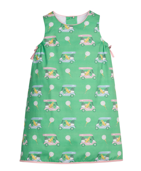 Little English Lily Dress in Pink Paws on Par